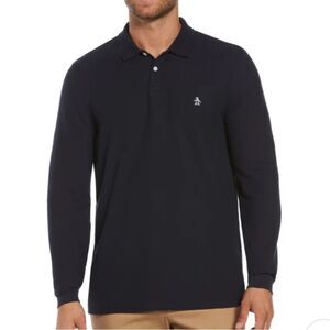 Original Penguin Interlock Long Sleeve Polo Navy M Stitch‎ Fix Nwt